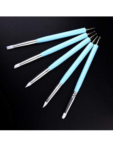 Set de 5 Herramientas de Esculpir Arcilla Zuoyou Azul 15cm