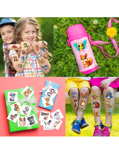Tatuajes Temporales JCFIRE para Niños - 102 Estilos Animales