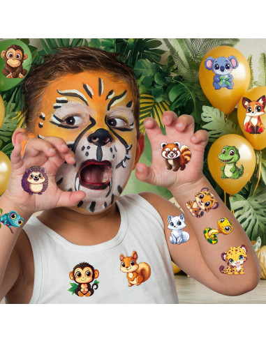 Tatuajes Temporales JCFIRE para Niños - 102 Estilos Animales