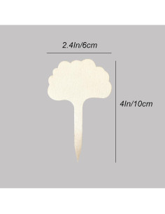 100 Etiquetas de Madera Natural PACEKONER para Jardín 19 cm 2