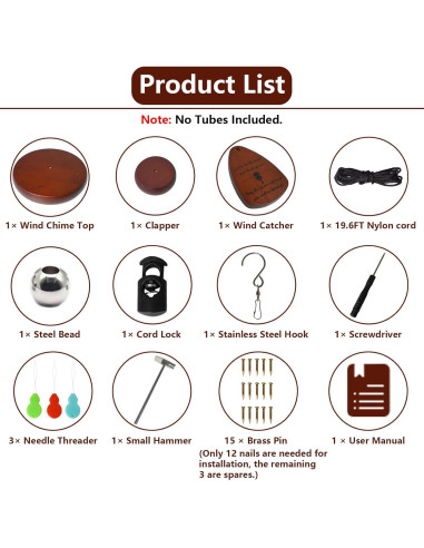 Kit de Reparación Campanas de Viento SPNKMJUJ 28 PZS Madera