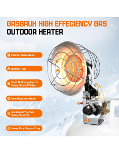 Calentador Radiante de Propano GasBRUH HEATER008 18000 BTU 2