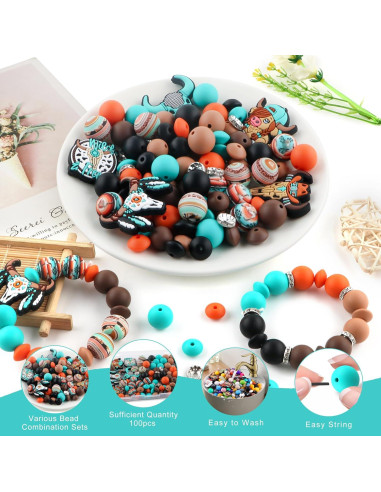 100 Piezas Perlas de Silicona Kovict Multicolor 12-15mm