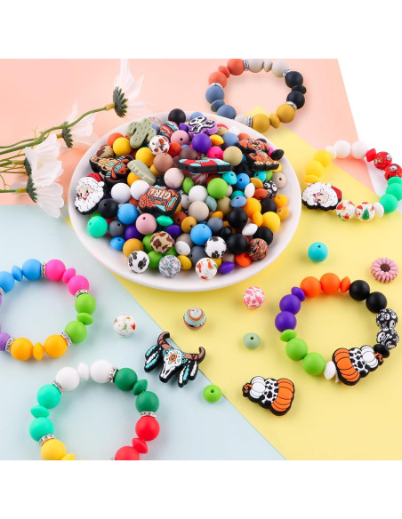 100 Piezas Perlas de Silicona Kovict Multicolor 12-15mm