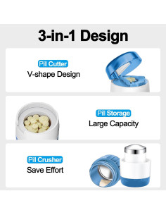 Triturador de Pastillas DUBSTAR 3 en 1 con Cortador y Almacenamiento 2
