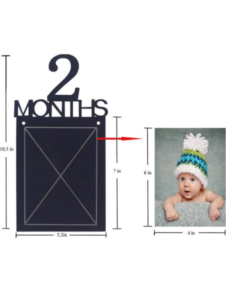 Guirnalda de Fotos Primer Cumpleaños Bebé ANGEL Q HOUSE 12 Meses