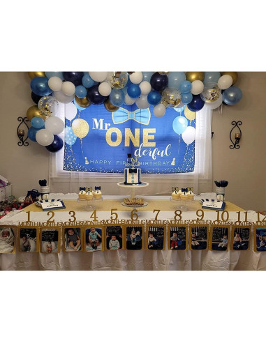 Guirnalda de Fotos Primer Cumpleaños Bebé ANGEL Q HOUSE 12 Meses