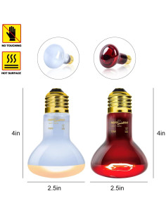 Lámpara de Calor para Reptiles REPTIZOO 75W UVA y Infrarroja 2