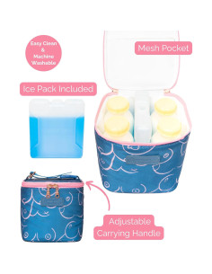 Bolsa de Enfriamiento de Leche Materna Sarah Wells Oro Frío - Aislada, Lavable, Incluye Paquete de Hielo 2