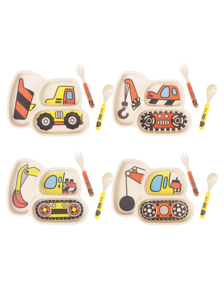 Juego de Platos para Niños Nohlerlife - 12 Piezas Divertidas