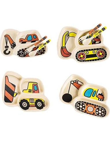 Juego de Platos para Niños Nohlerlife - 12 Piezas Divertidas