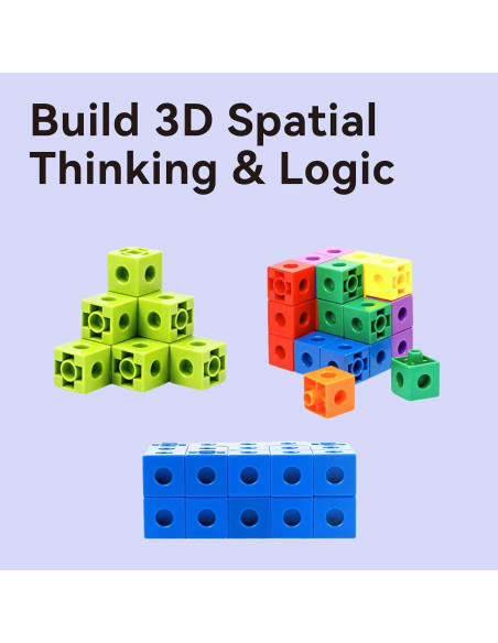 Cubos de Matemáticas Enlazados Dotimo 100 PCS para Niños 3-8 Años