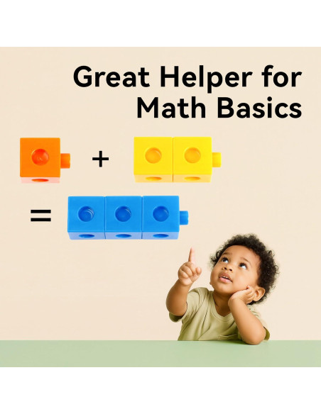 Cubos de Matemáticas Enlazados Dotimo 100 PCS para Niños 3-8 Años