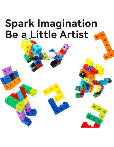 Cubos de Matemáticas Enlazados Dotimo 100 PCS para Niños 3-8 Años