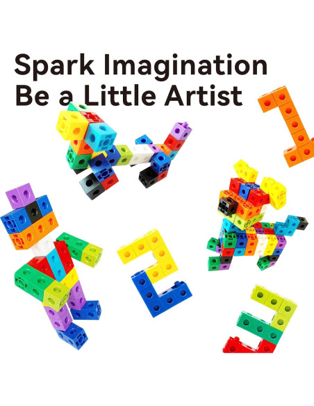 Cubos de Matemáticas Enlazados Dotimo 100 PCS para Niños 3-8 Años