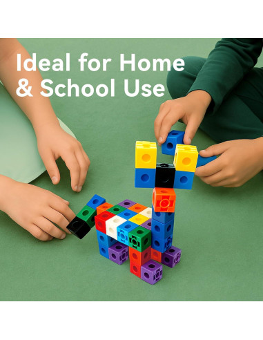 Cubos de Matemáticas Enlazados Dotimo 100 PCS para Niños 3-8 Años