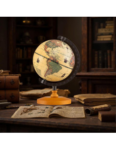 Globo Terráqueo Mini Vintage 15.24 cm con Base de Madera 2