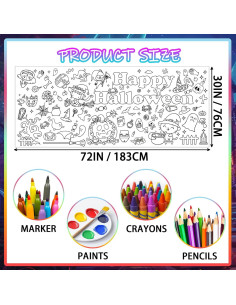 Póster Gigante para Colorear Halloween Zhzcncg 183x76 cm Papel 2