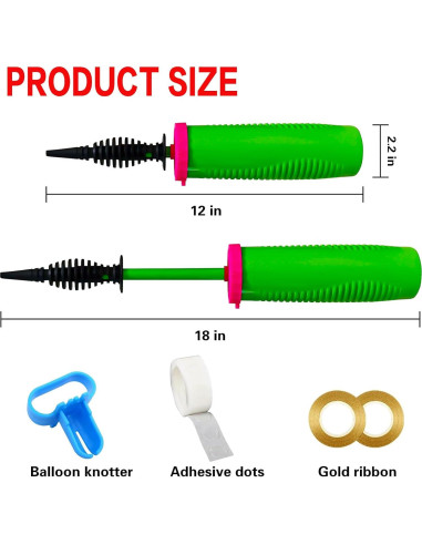 Bomba de Globo de Mano Doilomand GreenPump2 - 2 Pack Doble Acción