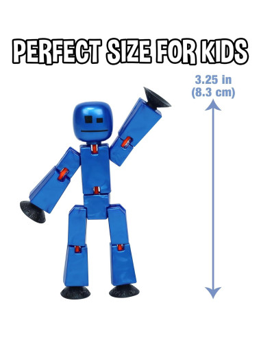 StikBot Zing Azul Metálico - Figura de Acción Stop Motion