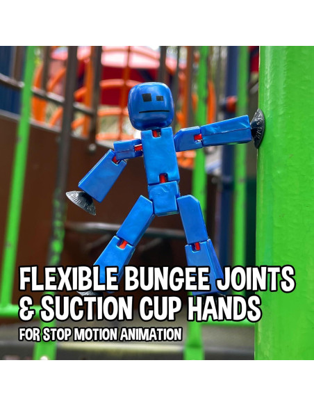 StikBot Zing Azul Metálico - Figura de Acción Stop Motion
