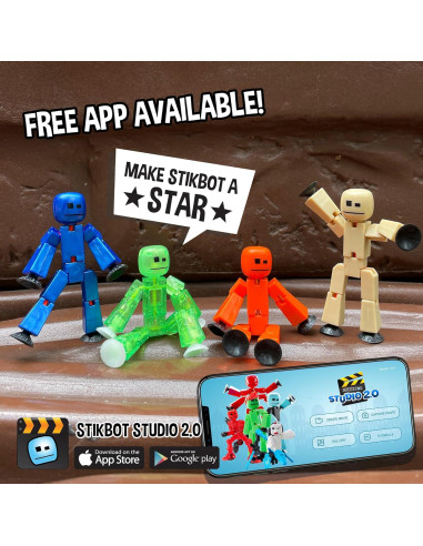 StikBot Zing Azul Metálico - Figura de Acción Stop Motion
