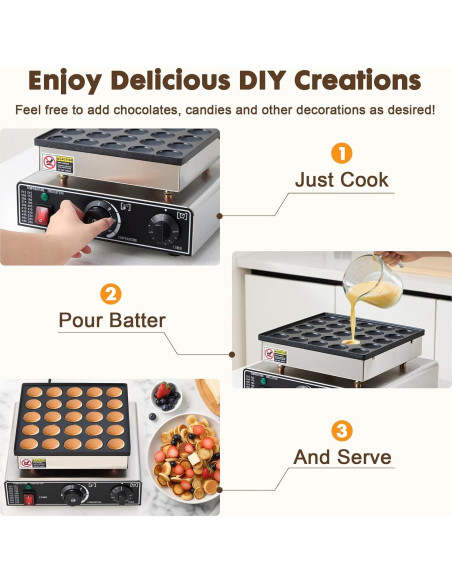 Fabricante de Pancakes Mini YODHOSA 25PCS Acero Inoxidable