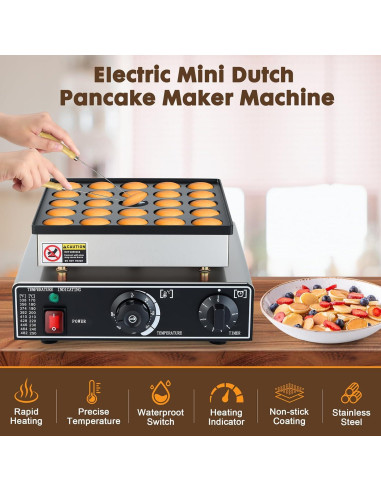 Fabricante de Pancakes Mini YODHOSA 25PCS Acero Inoxidable