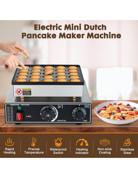 Fabricante de Pancakes Mini YODHOSA 25PCS Acero Inoxidable