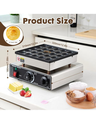 Fabricante de Pancakes Mini YODHOSA 25PCS Acero Inoxidable