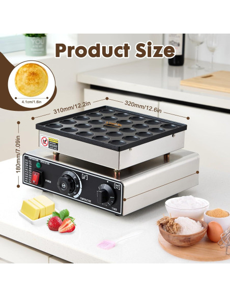 Fabricante de Pancakes Mini YODHOSA 25PCS Acero Inoxidable