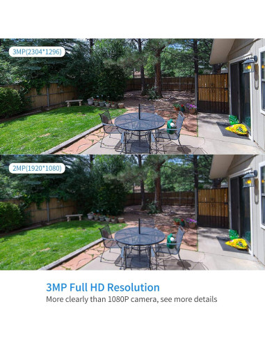 Cámara de Seguridad Hiseeu TZ-HB612 3MP Inalámbrica IP66