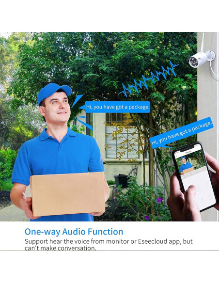 Cámara de Seguridad Hiseeu TZ-HB612 3MP Inalámbrica IP66