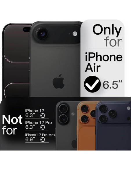 Funda Slim JETech para iPhone 17 Air - Ultra Delgado Negro