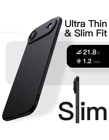 Funda Slim JETech para iPhone 17 Air - Ultra Delgado Negro