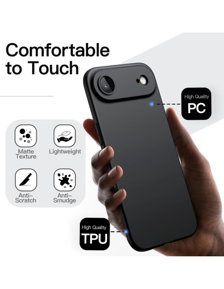 Funda Slim JETech para iPhone 17 Air - Ultra Delgado Negro