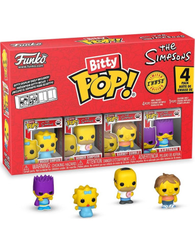 Funko Pop! Bitty Colección Simpsons - Maggie, Homer, Barney y Sorpresa
