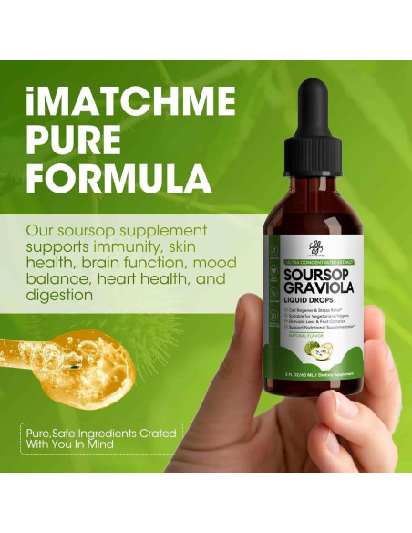 Gotas Líquidas de Soursop Graviola iMATCHME 59.15 ml - Salud Digestiva