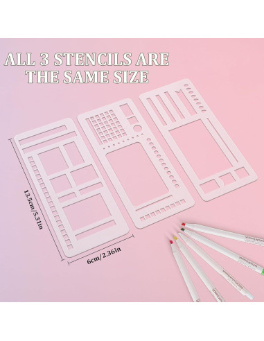 Juego de 9 Plantillas Flexibles para Diarios ZannWnm