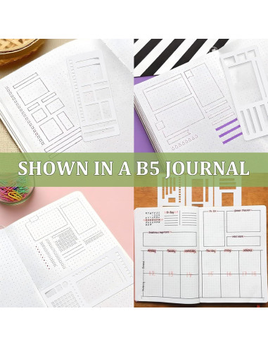 Juego de 9 Plantillas Flexibles para Diarios ZannWnm