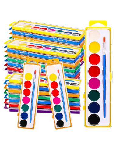 Set de Pintura Acuarela 24 Piezas Watersay 8 Colores Lavables
