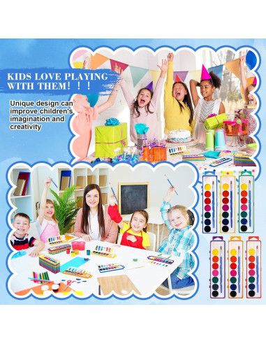 Set de Pintura Acuarela 24 Piezas Watersay 8 Colores Lavables