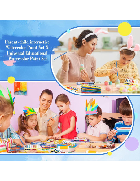 Set de Pintura Acuarela 24 Piezas Watersay 8 Colores Lavables