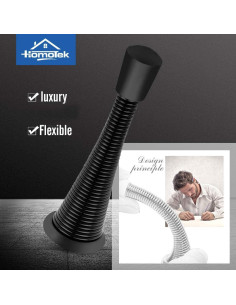 Tope de Puerta de Resorte HOMOTEK 12 Paquete Negro 7.94 cm 2