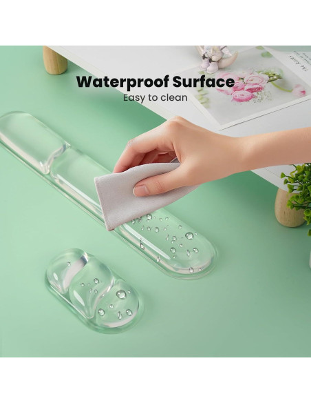 Reposamuñecas de Gel Ergonómico TECKNET Transparente 2 Piezas
