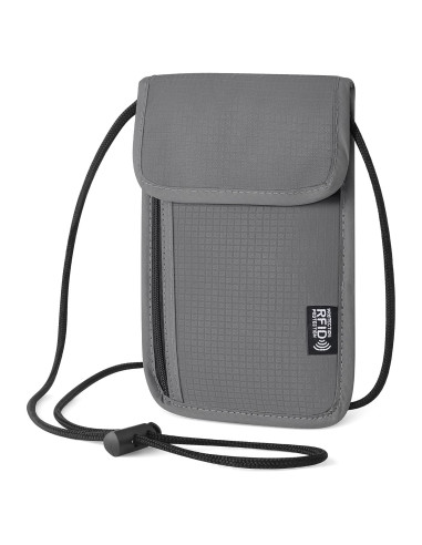 Billetera de Cuello de Viaje Likesing Gris con Bloqueo RFID