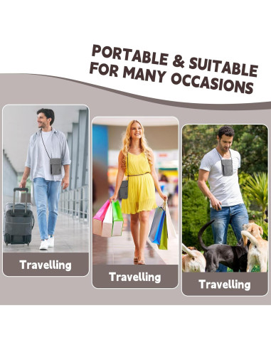 Billetera de Cuello de Viaje Likesing Gris con Bloqueo RFID