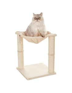 Torre para Gatos Amazon Basics con Hamaca y Poste Rascar 40x50cm Beige