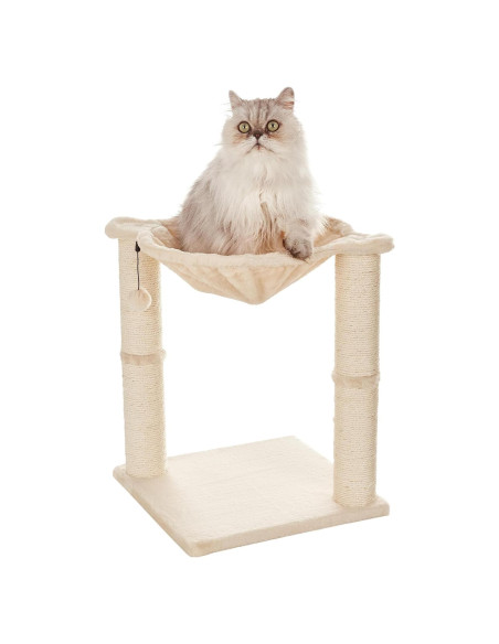 Torre para Gatos Amazon Basics con Hamaca y Poste Rascar 40x50cm Beige
