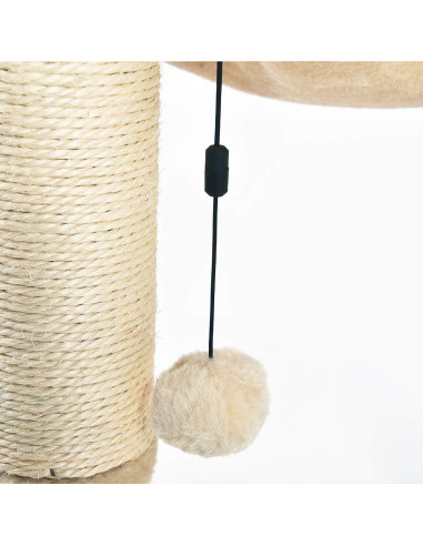 Torre para Gatos Amazon Basics con Hamaca y Poste Rascar 40x50cm Beige